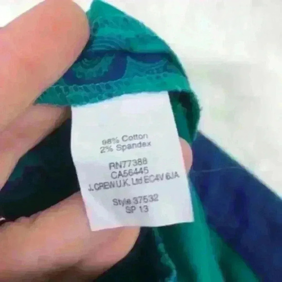 J. Crew Turquoise Kaleidoscope Pencil Skirt Size 0 - Picture 3 of 4